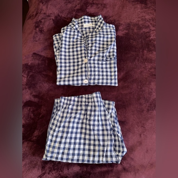Marina Sleepy Jones Navy and White Gingham Pajama Set - Picture 3 of 6